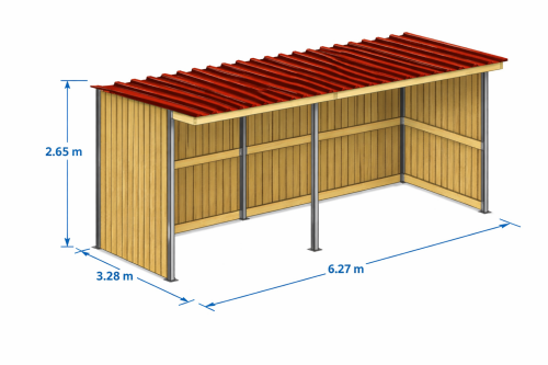 KIT ABRI PRAIRIE 6,27 X 3,18M Tubulaire